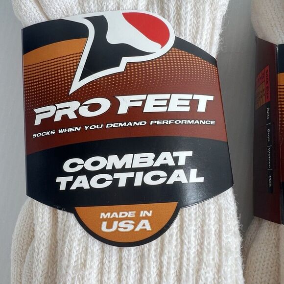 Pro Feet 2 Pairs of Beige Combat Tactical Socks Mens Large Wool Blend Reinforced - Picture 3 of 6
